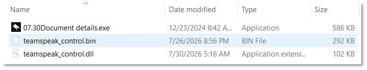 The extracted archive